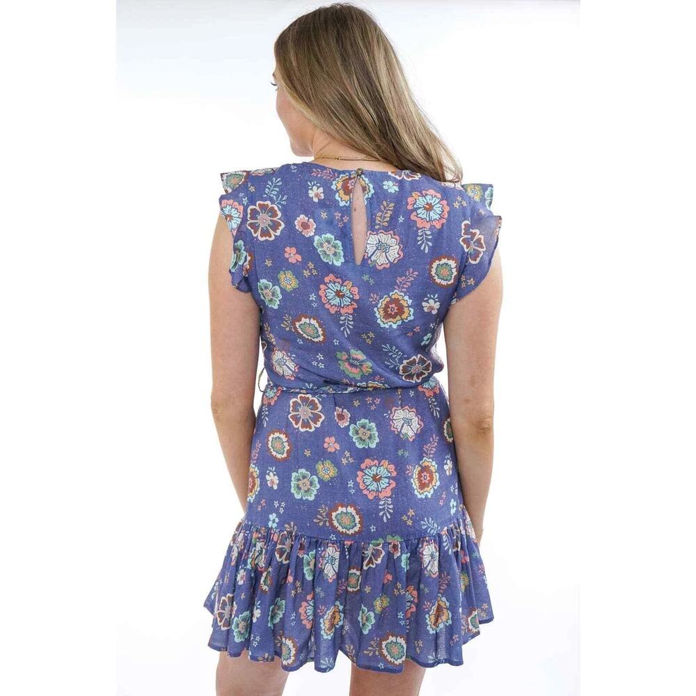 MARINE LAYER Laney Mini Dress NWT $128 Marlin Hibiscus Floral NO TIE Size S - Picture 2 of 9